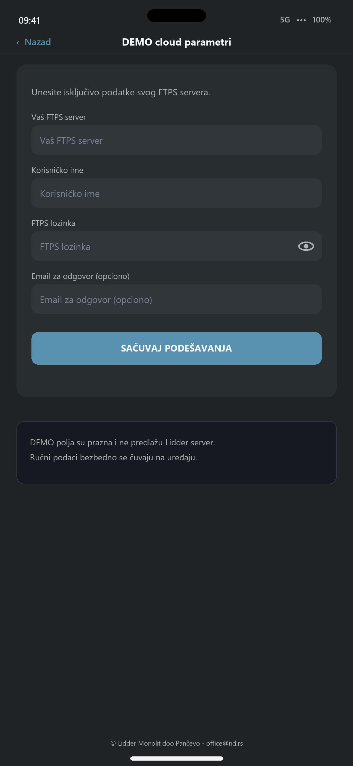 Cloud i email podešavanja - iOS
